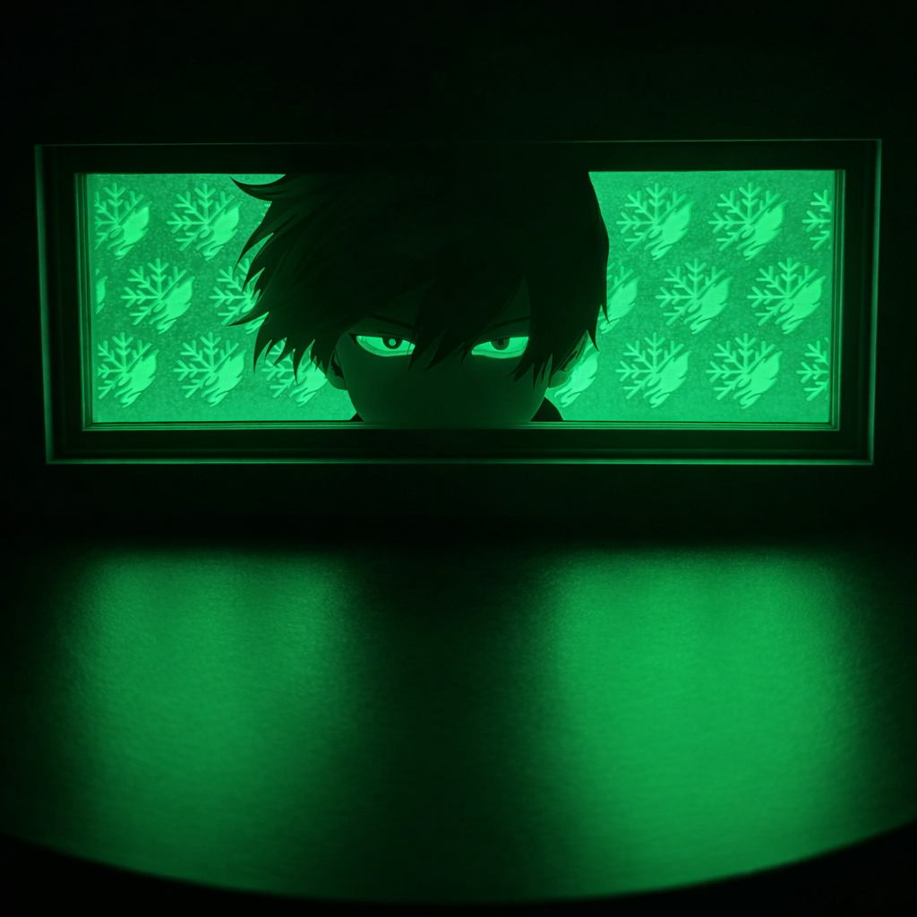 Shoto Todoroki 3D LED Shadow Box Lamp - My Hero Academia Anime Lightbox