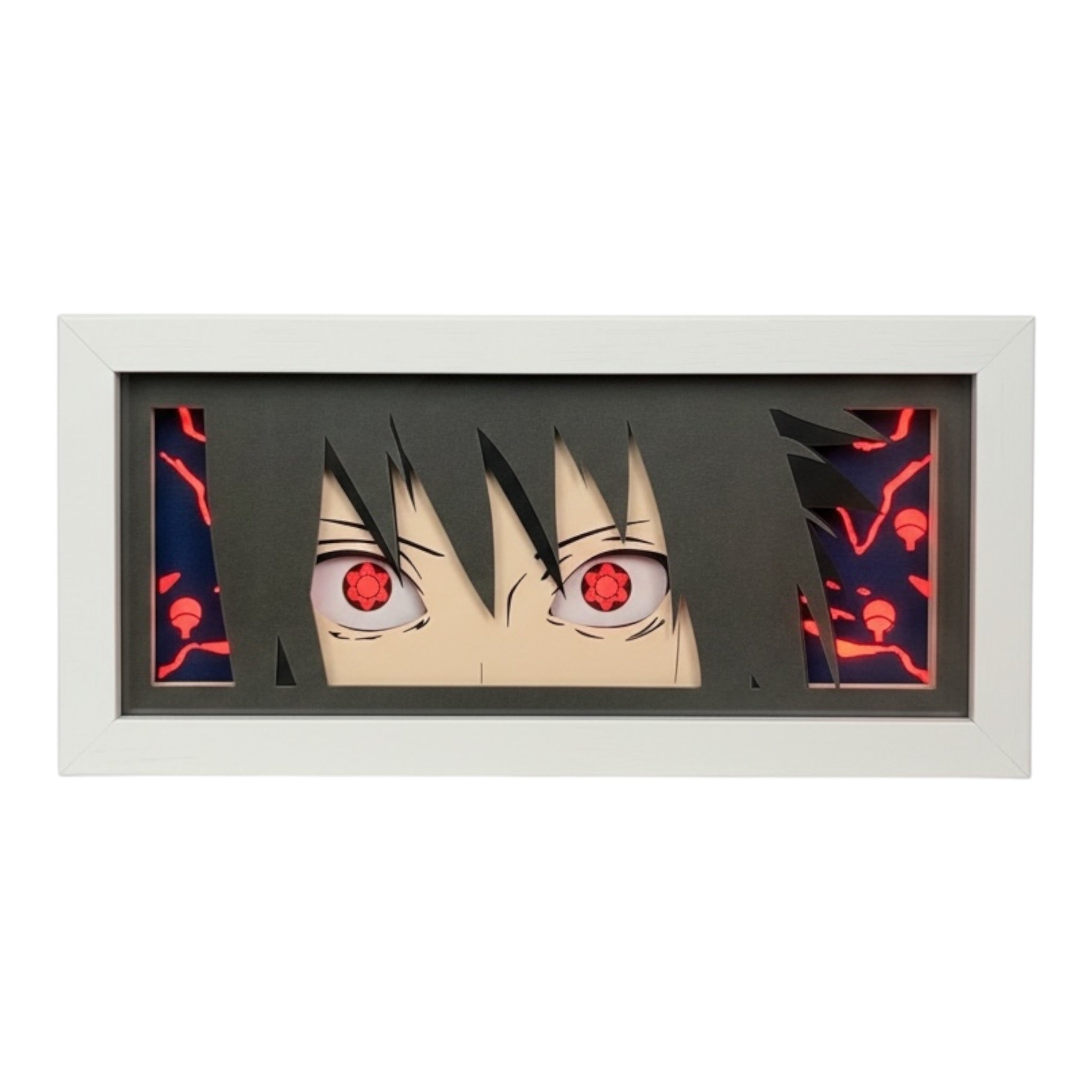 Sasuke Uchiha (Mangekyō Sharingan) 3D LED Shadow Box Lamp - Naruto Anime Lightbox
