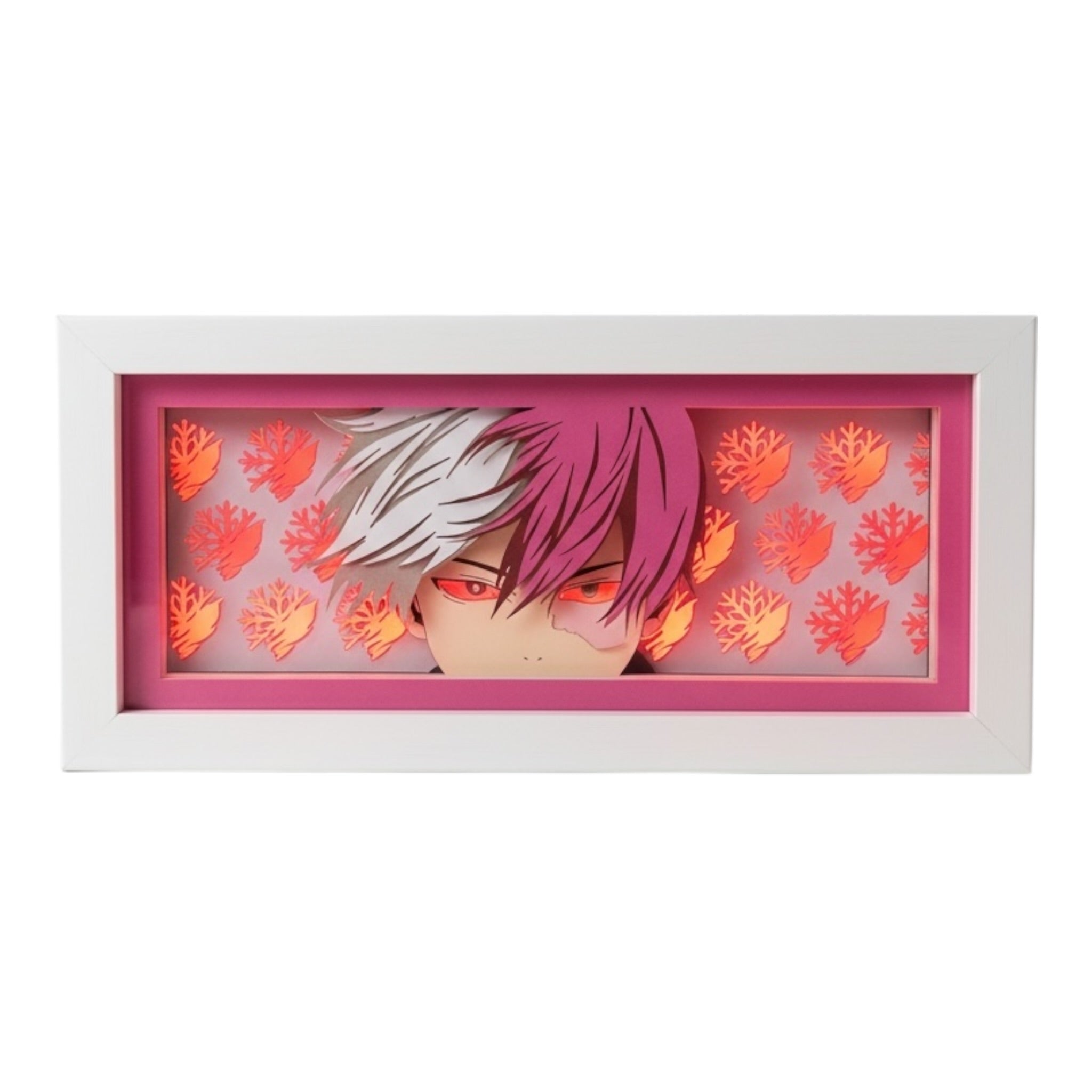 Shoto Todoroki 3D LED Shadow Box Lamp - My Hero Academia Anime Lightbox