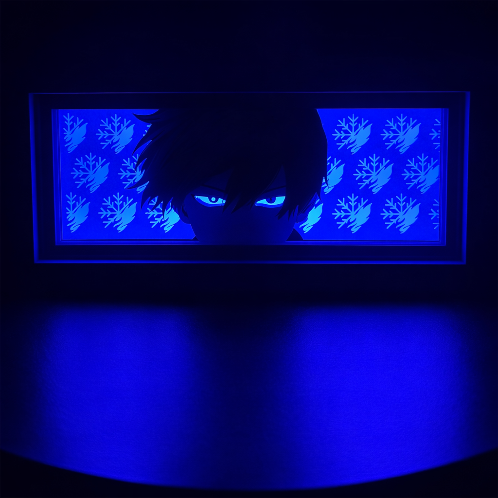 Shoto Todoroki 3D LED Shadow Box Lamp - My Hero Academia Anime Lightbox
