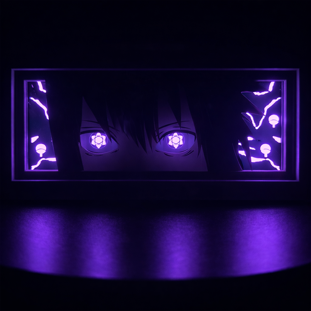 Sasuke Uchiha (Mangekyō Sharingan) 3D LED Shadow Box Lamp - Naruto Anime Lightbox