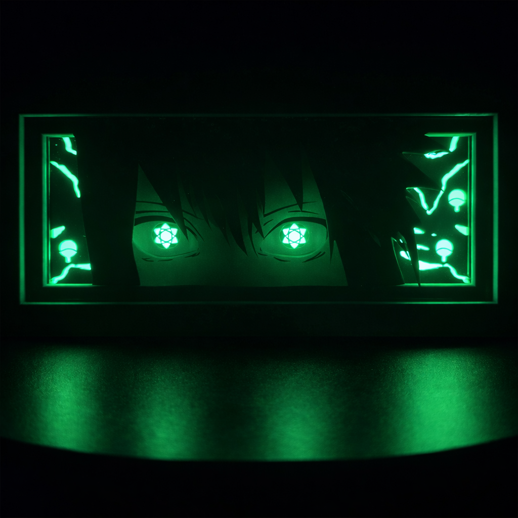 Sasuke Uchiha (Mangekyō Sharingan) 3D LED Shadow Box Lamp - Naruto Anime Lightbox