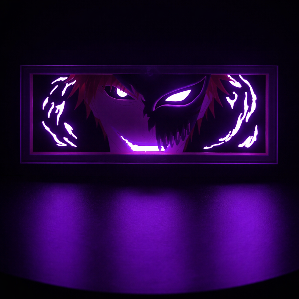 Ichigo Kurosaki (Hollow Mask) 3D LED Shadow Box Lamp - Bleach Anime Lightbox