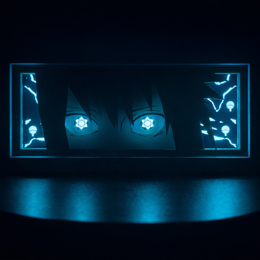 Sasuke Uchiha (Mangekyō Sharingan) 3D LED Shadow Box Lamp - Naruto Anime Lightbox