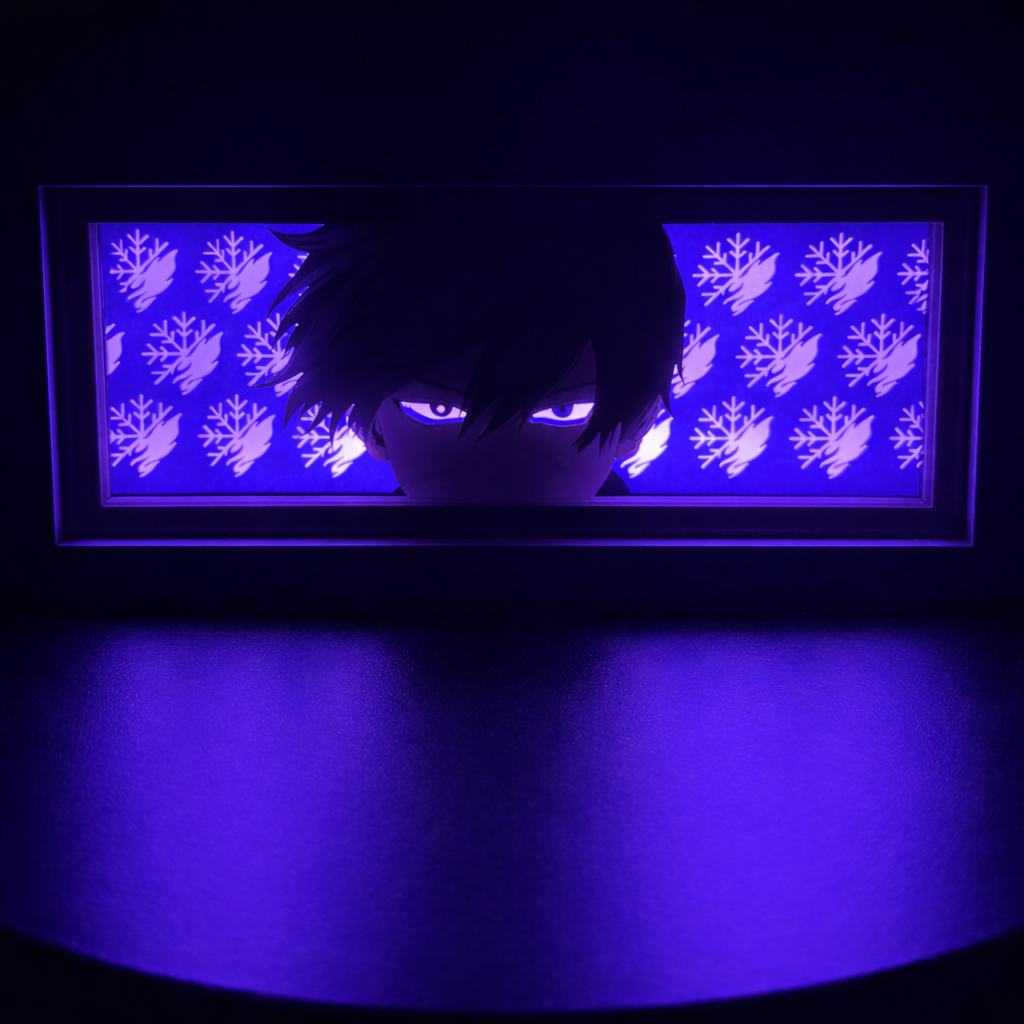 Shoto Todoroki 3D LED Shadow Box Lamp - My Hero Academia Anime Lightbox