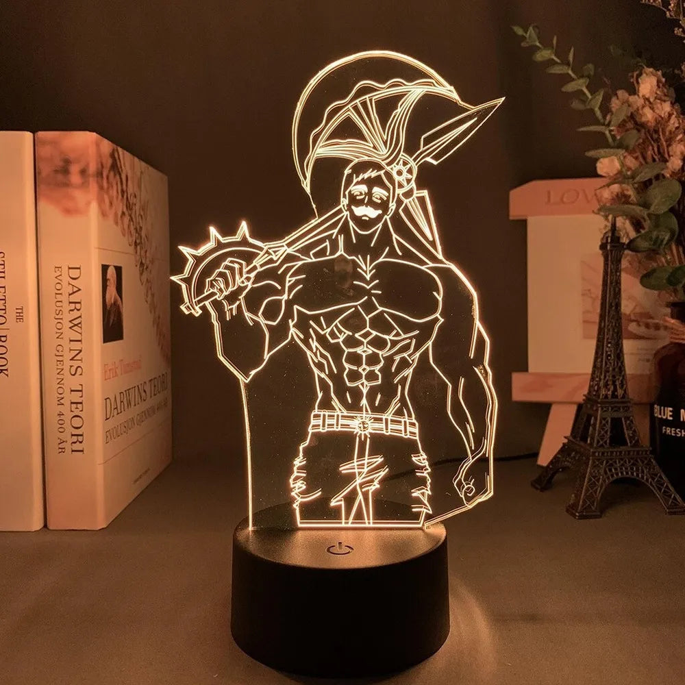 Escanor 3D LED Illusion Lamp - Seven Deadly Sins Acrylic Night Light