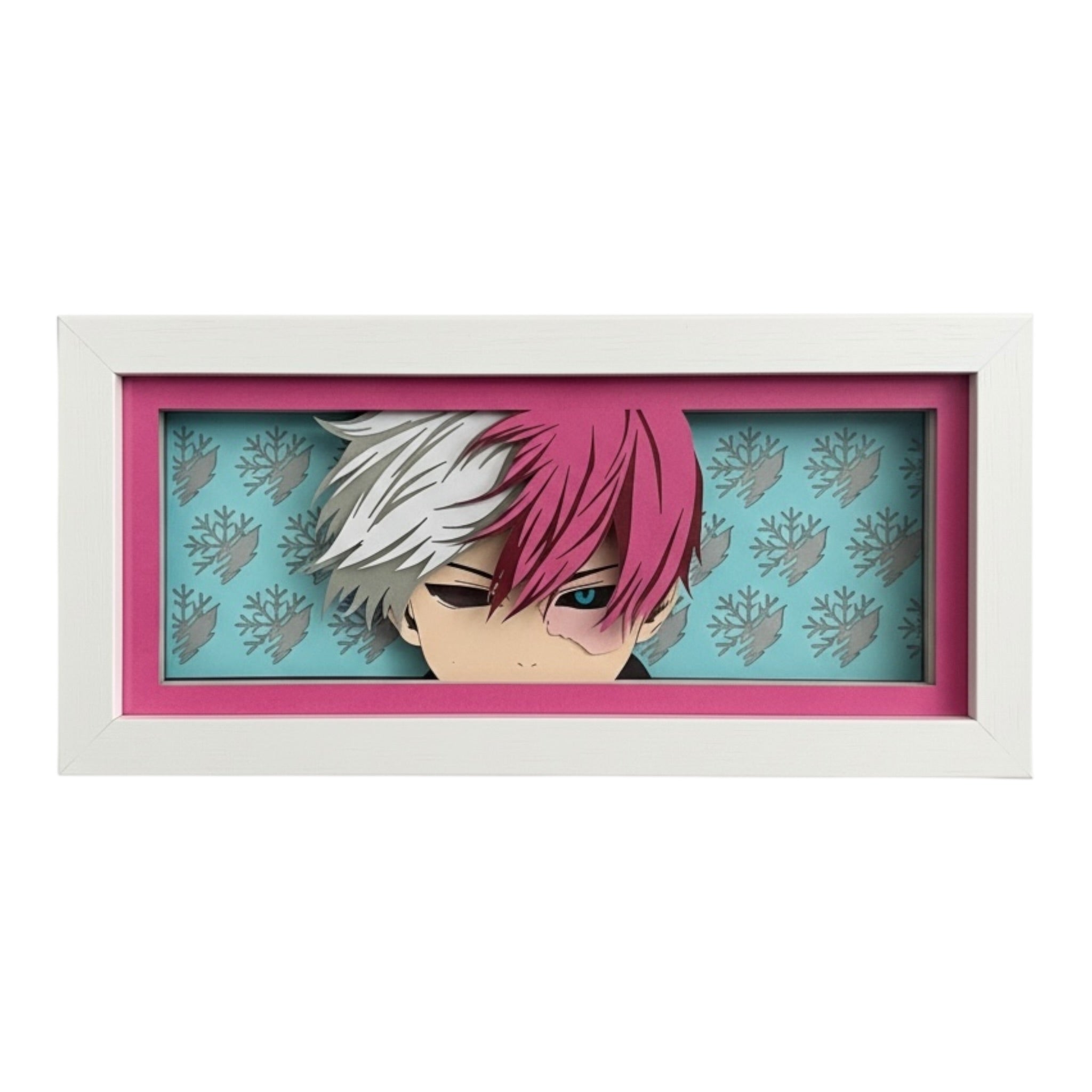 Shoto Todoroki 3D LED Shadow Box Lamp - My Hero Academia Anime Lightbox