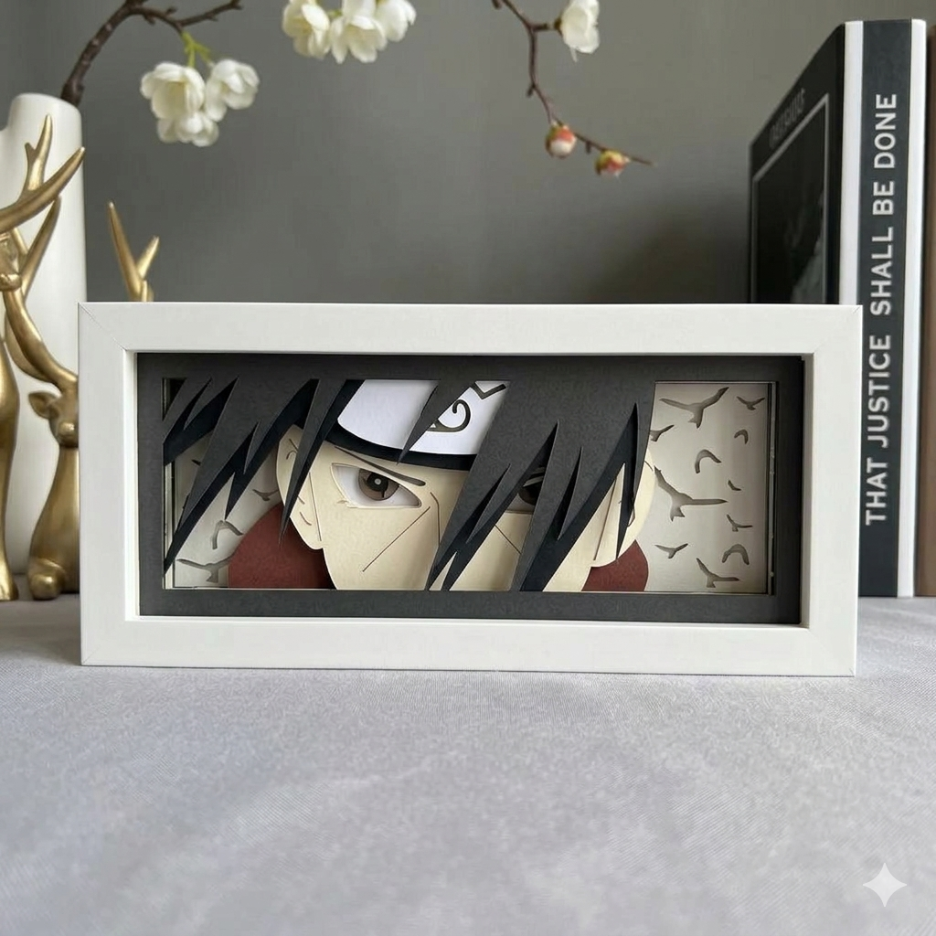 Itachi Uchiha 3D LED Shadow Box Lamp - Naruto Anime Lightbox